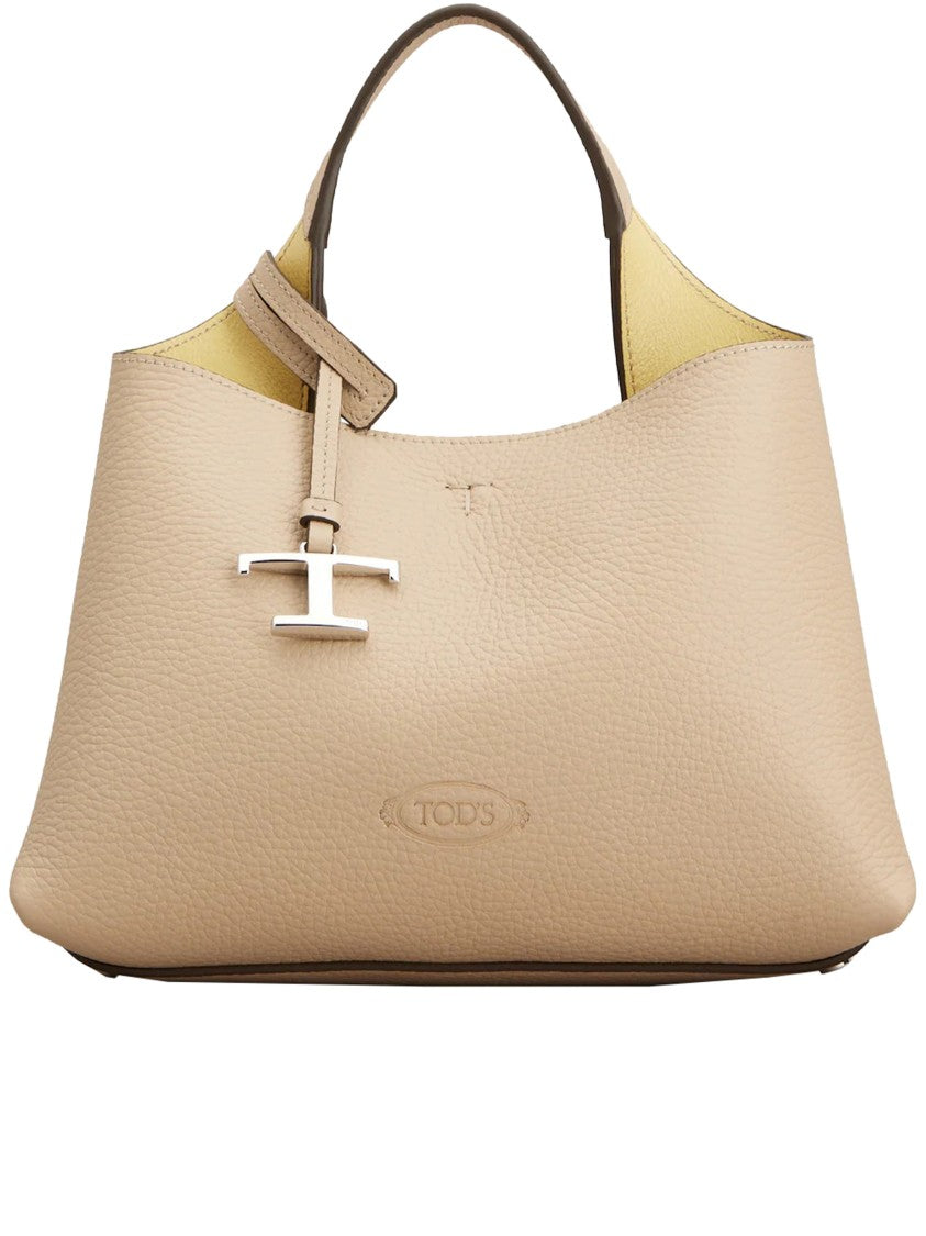 Tod's Neutral Textured Leather Handbag