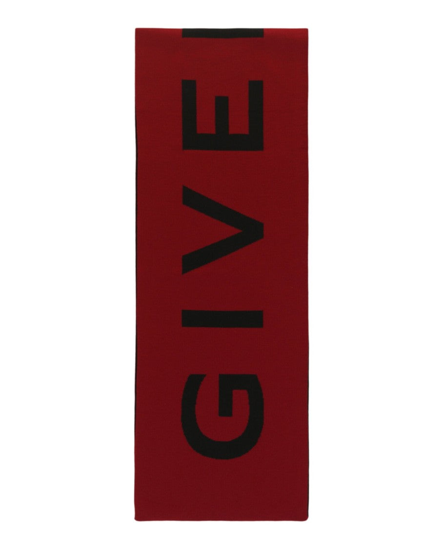 Givenchy Reversible Jacquard Logo Scarf In Luxurious Wool