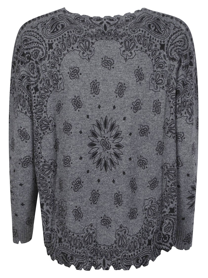 Kujten Mela Abba Bandana Bico Scalloped Cashmere Sweater