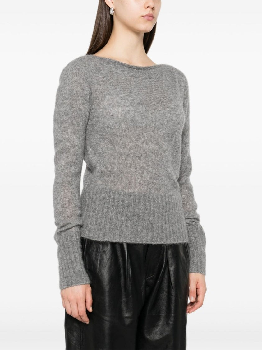 Tom Ford Melange Grey Cashmere-Silk Blend Sweater