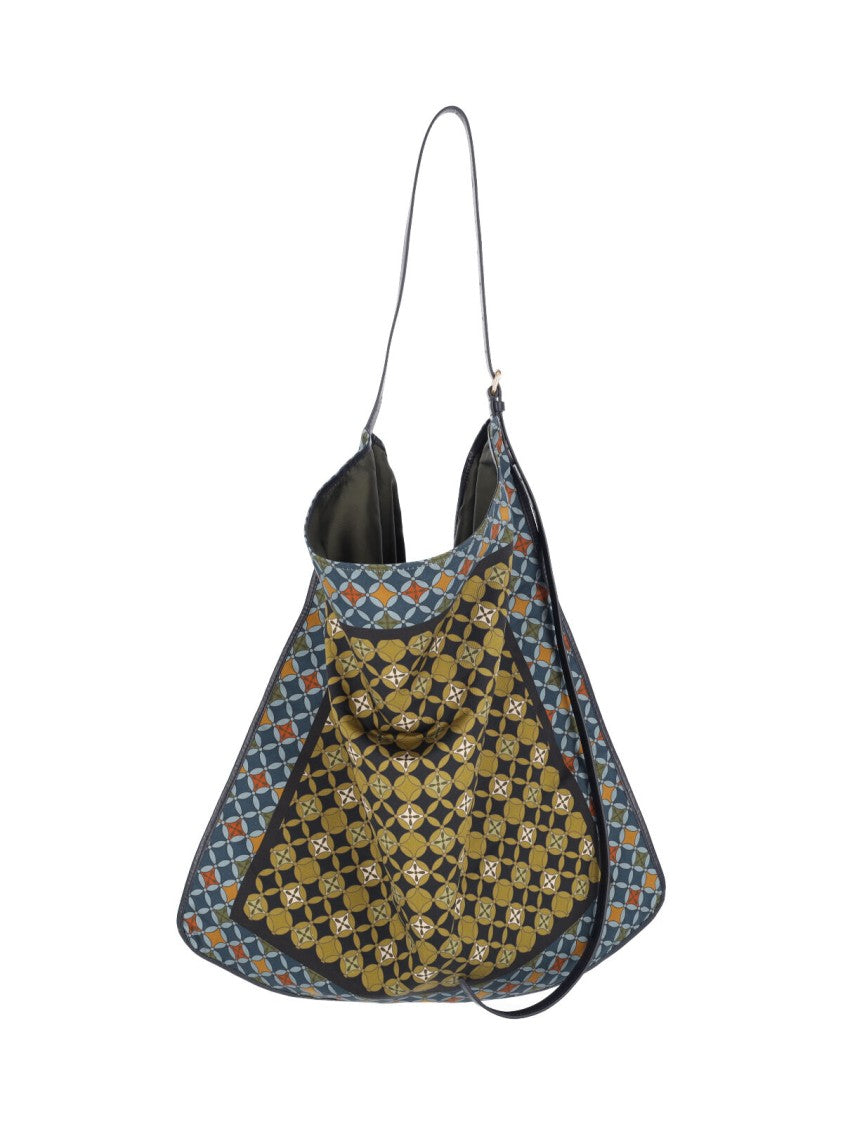 Dries Van Noten Triangular Geometric Pattern Large Shoulder Bag