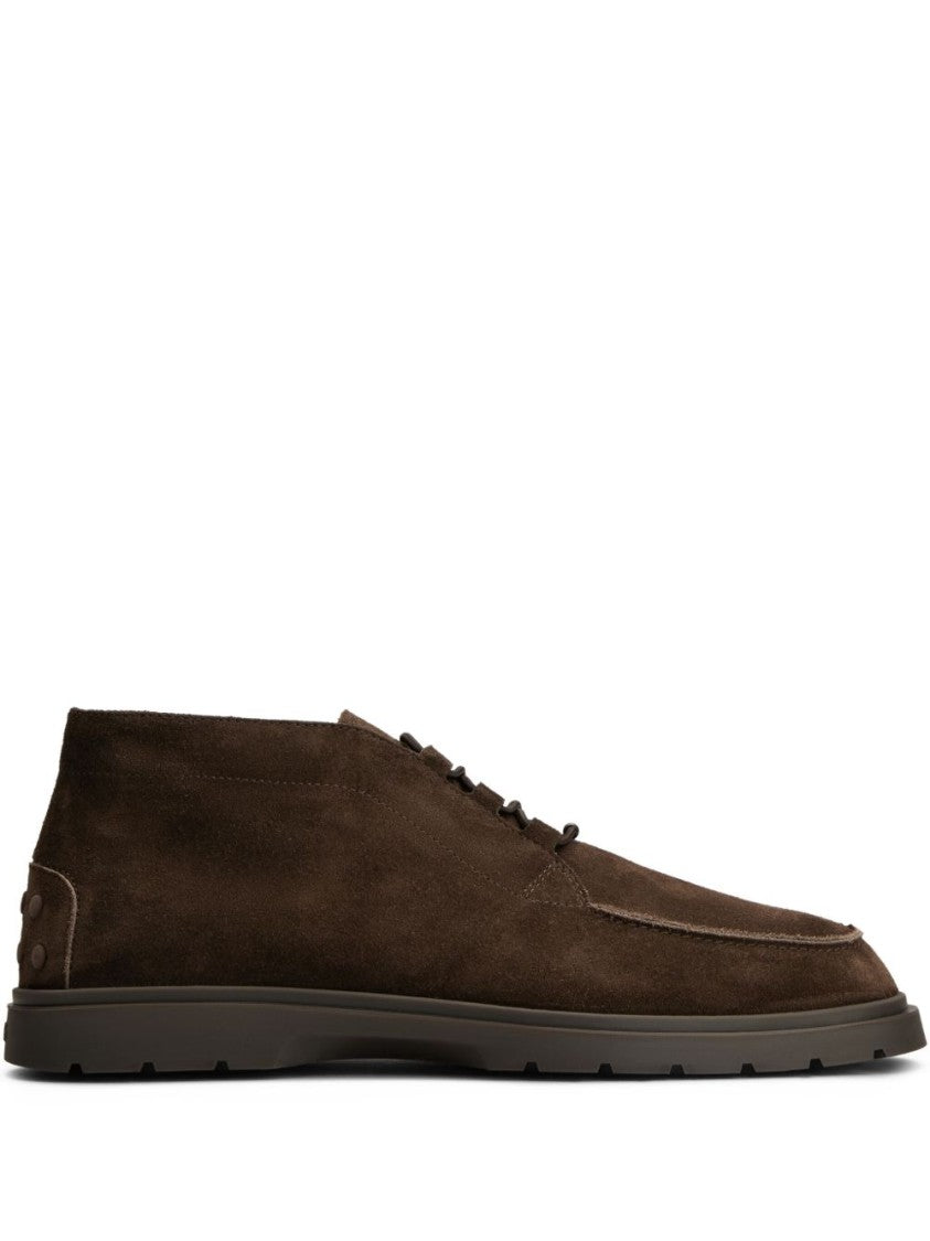 Tod's Low-Top Lace-Up Shoes In Smooth Suede