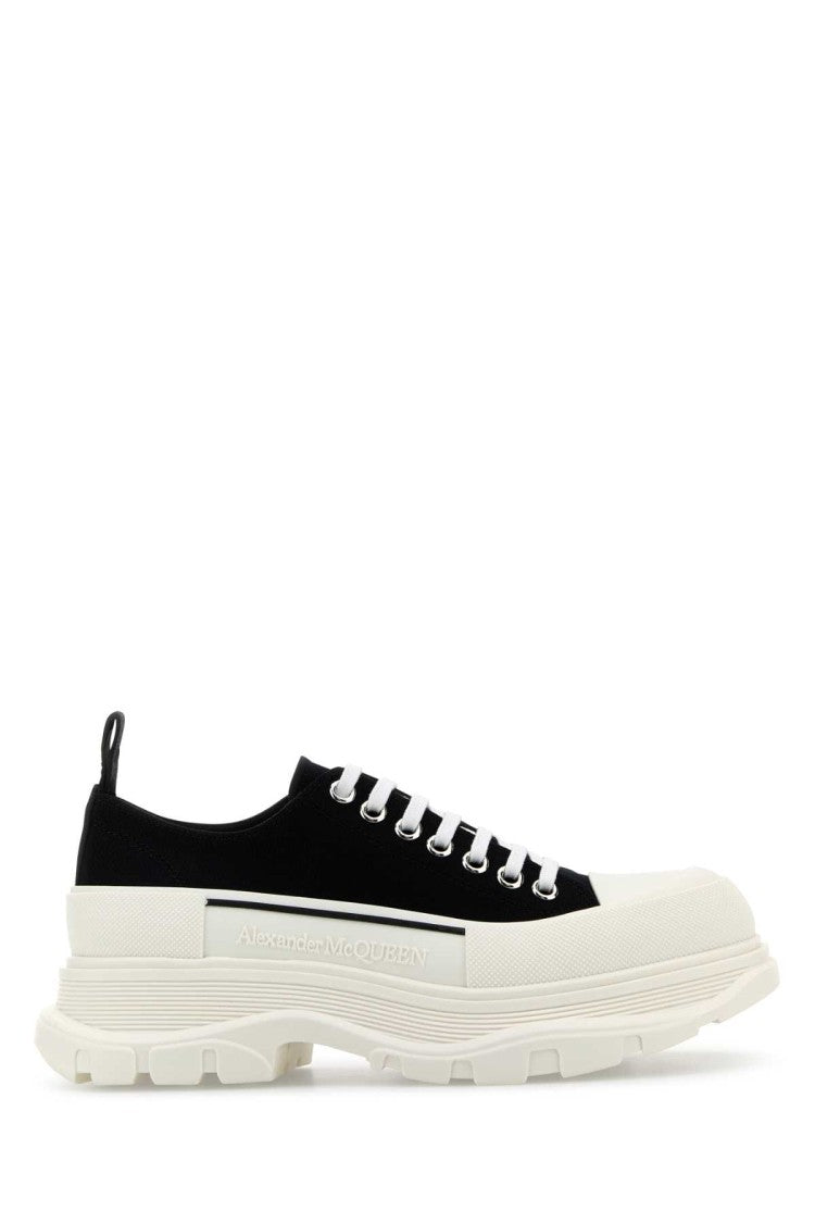 Alexander Mcqueen Black Canvas Tread Slick Sneakers