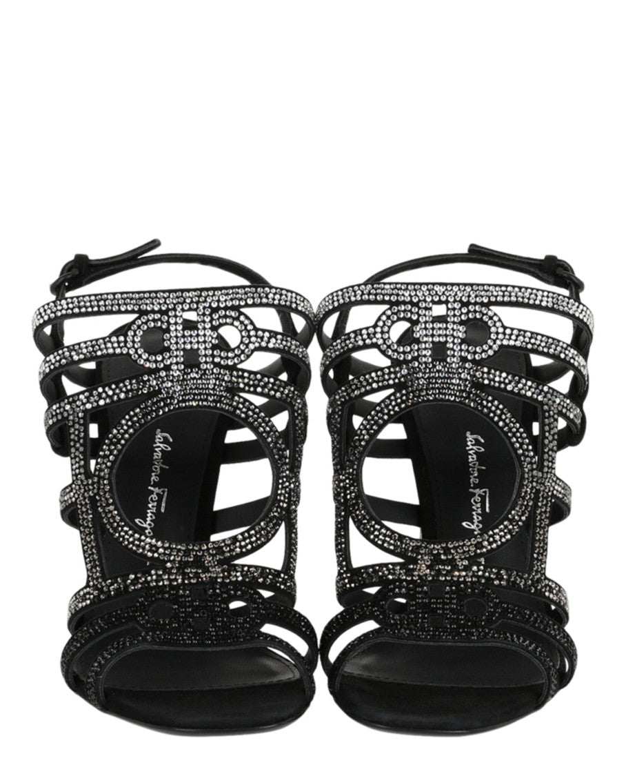 Ferragamo Florenza Crystal-Embellished Slingback Heel Sandals