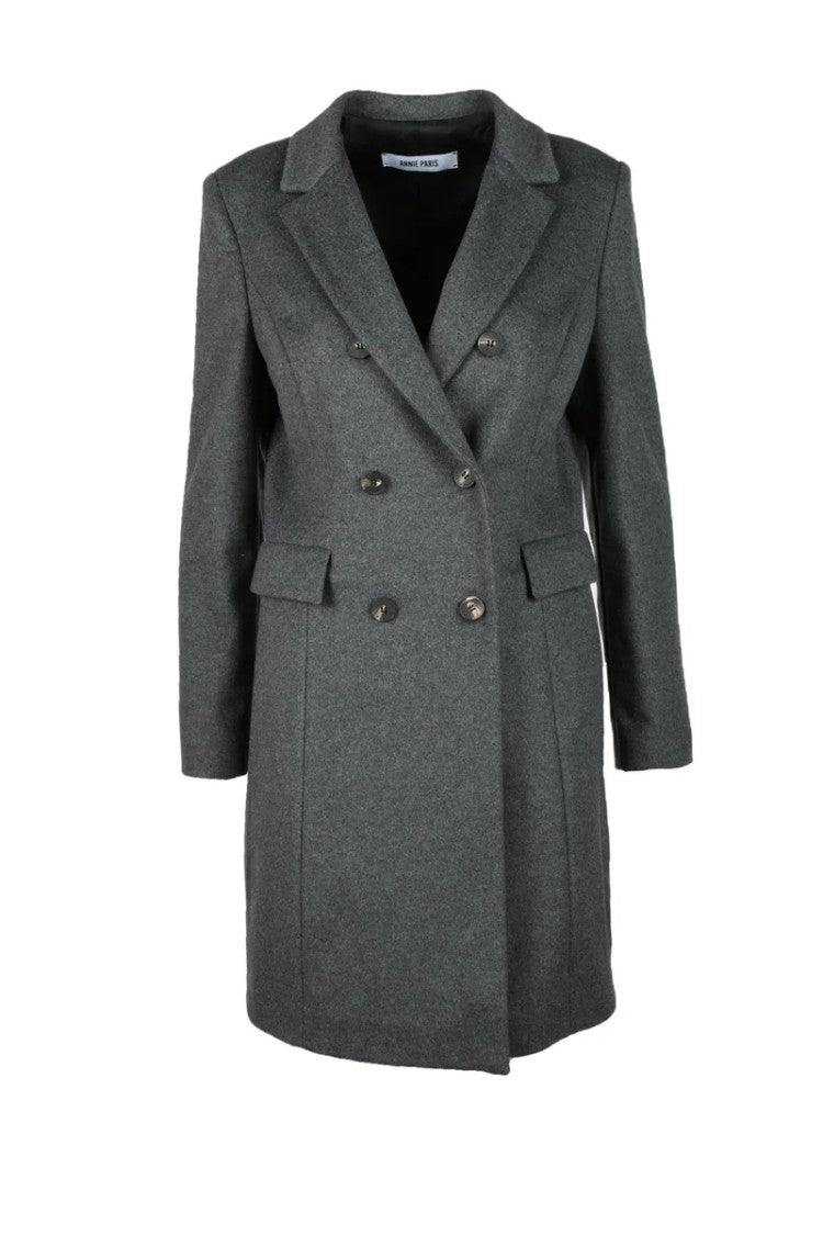 Annie Paris Wool And Cashmere Coat - Grey