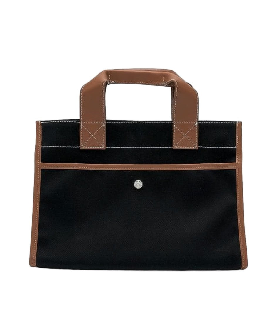 Rue De Verneuil Structured Black Cotton Tote Bag