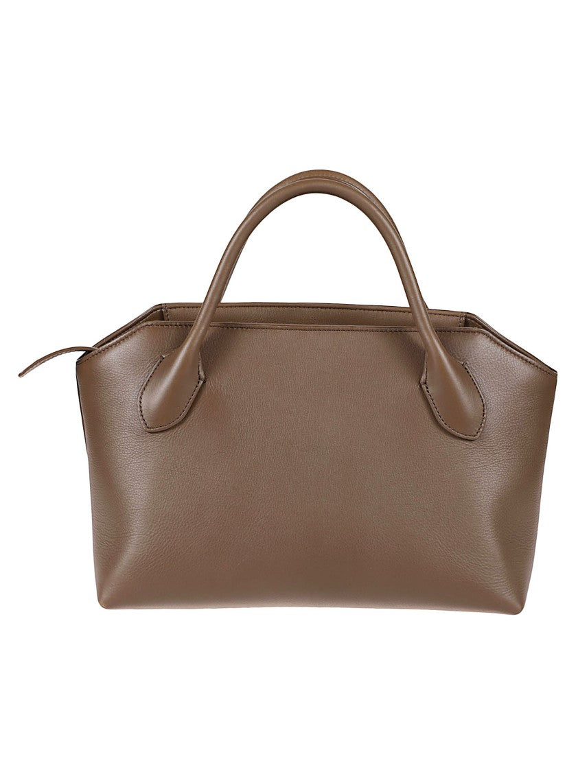 The Row Rectangular Structured Handbag With Flared Sides And Zipper Closure