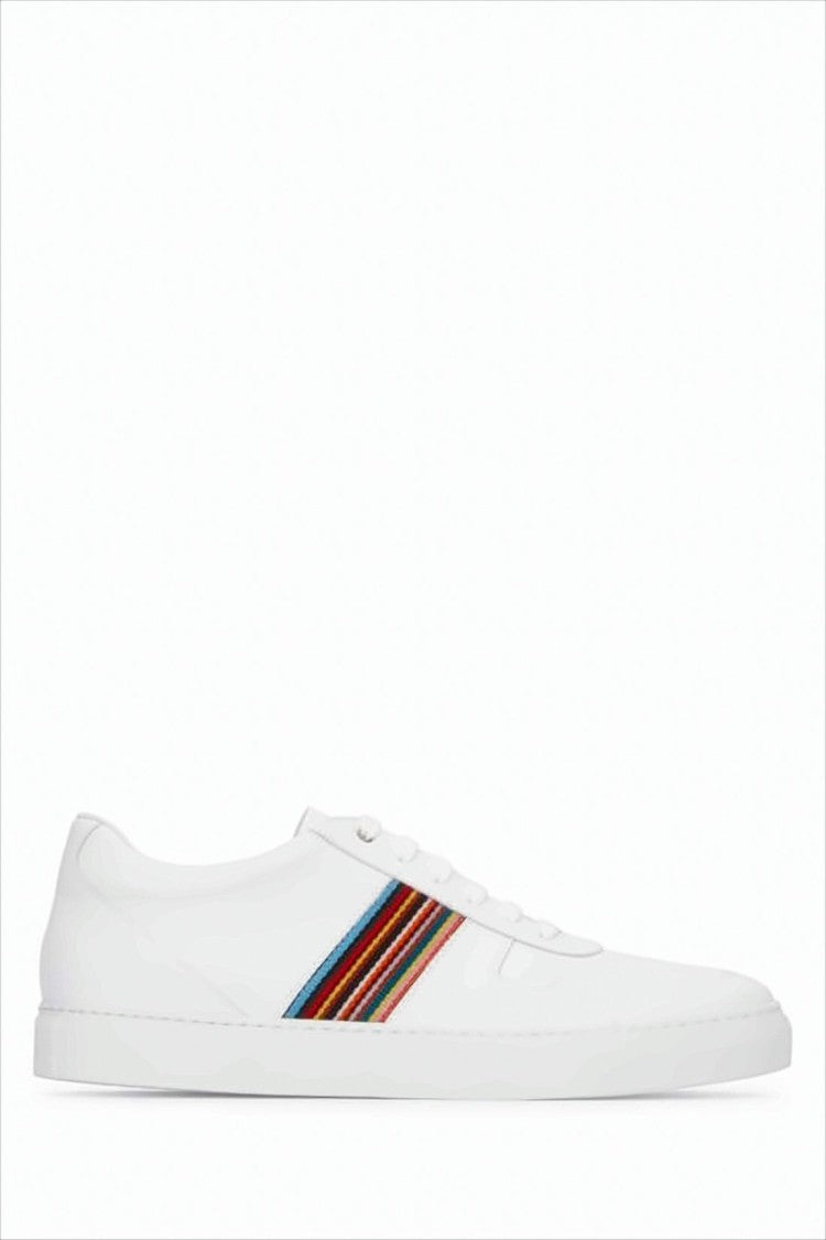 Paul Smith Multicolored Stripe Detail Smooth Leather Sneakers