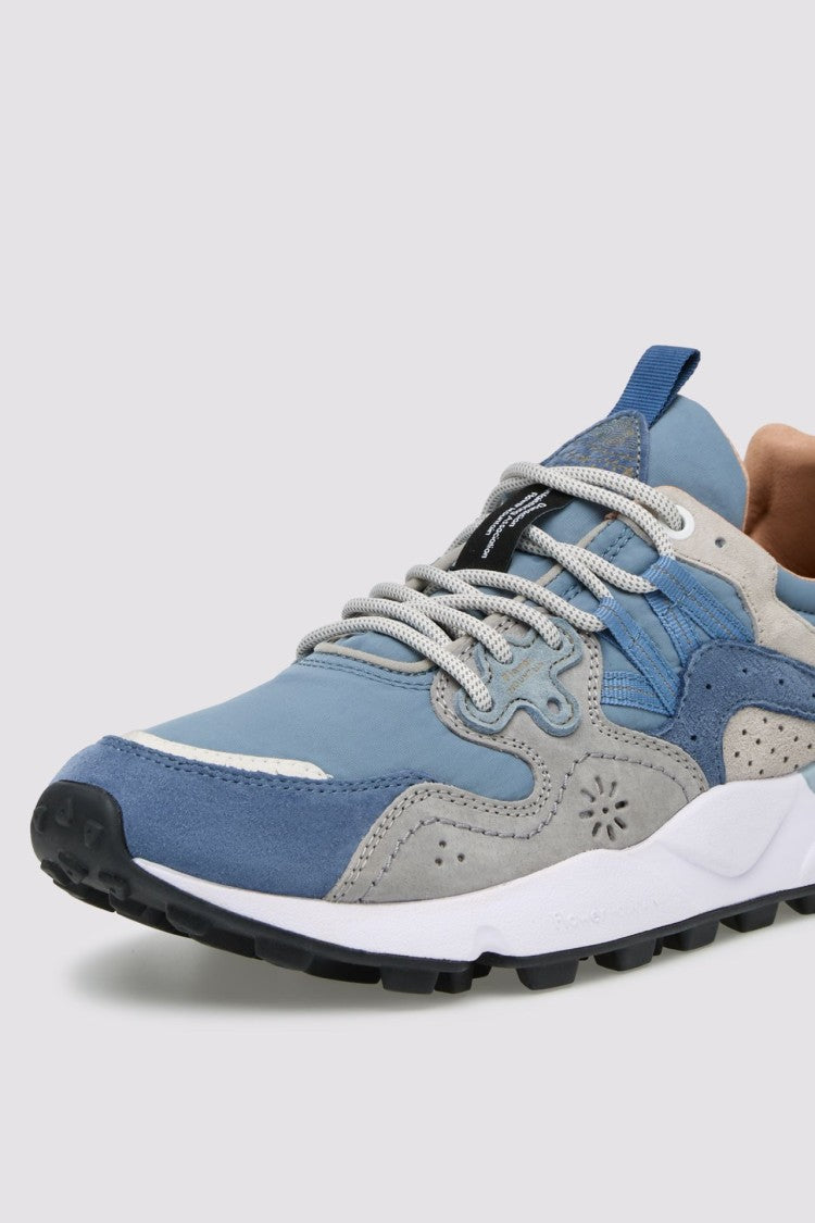 Flower Mountain Layered Blue And Grey Suede Sneakers
