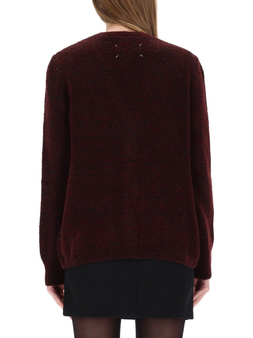 Maison Margiela Textured Knit V-Neck Cardigan