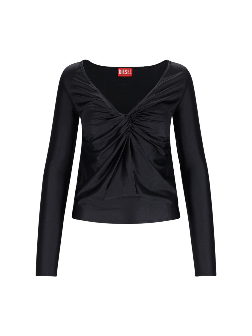 Diesel "T-Knot" Draped Top – Black