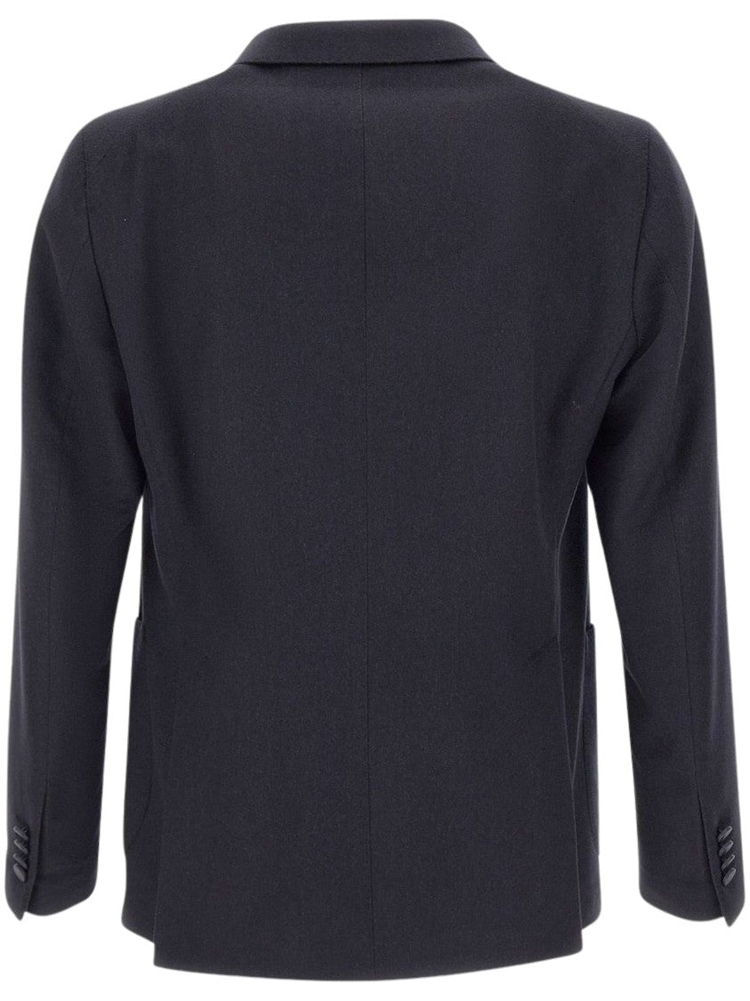 Tagliatore V-Neck Double Breasted Jacket With Wide Lapels And Structured Silhouette
