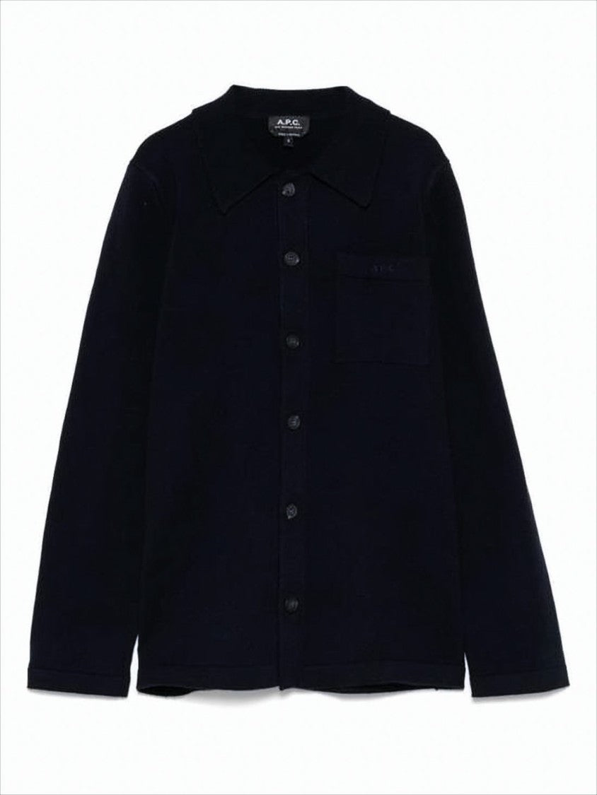 A.P.C. Classic Button-Up Cardigan With Pointed Collar