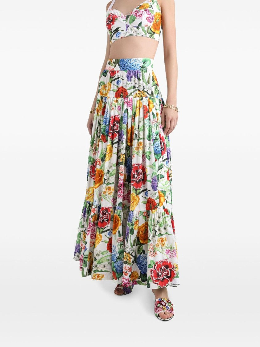 Dolce & Gabbana White Long Skirt