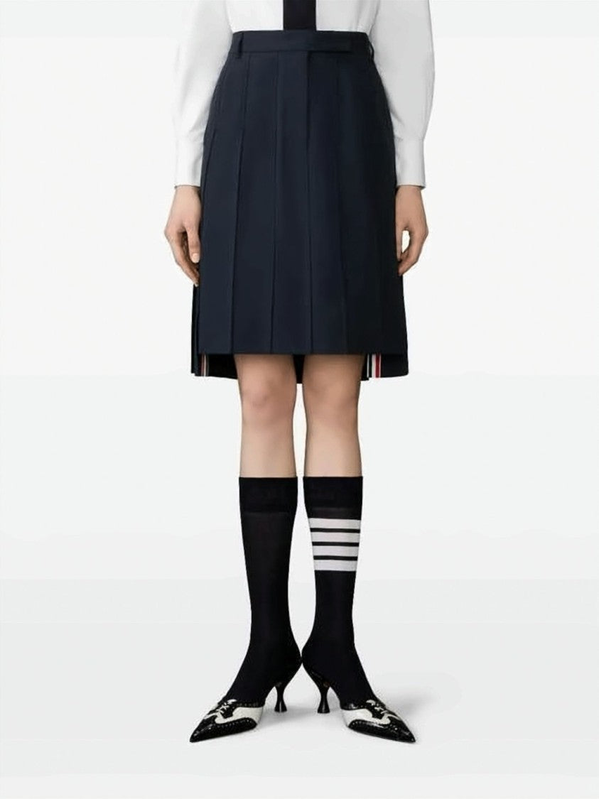 Thom Browne Structured Pleated Cotton Skirt
