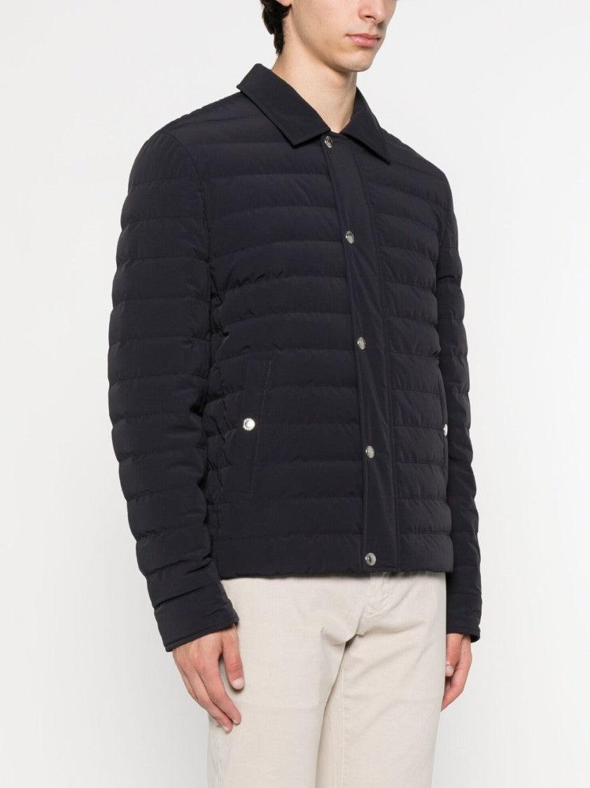 Brunello Cucinelli Quilted Black Coat With Button-Up Front