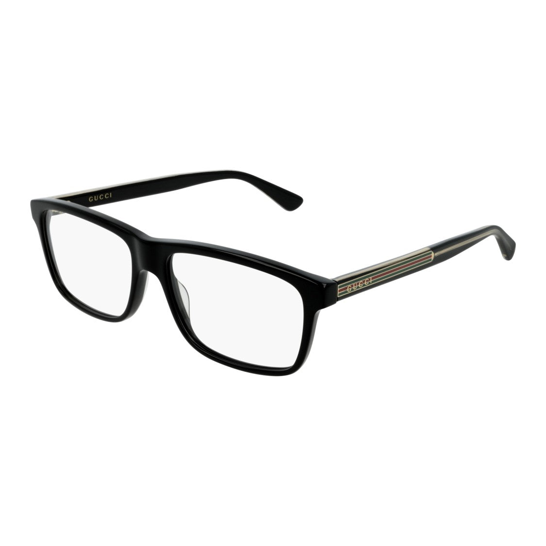 Gucci Gg0384o Glossy Black Rectangular Eyeglasses