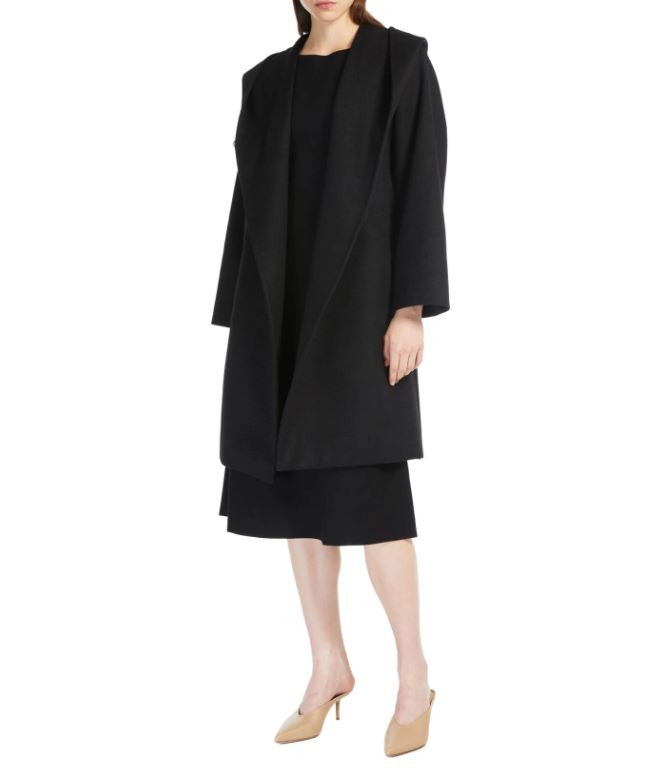 Max Mara Black Virgin Wool Short Coat