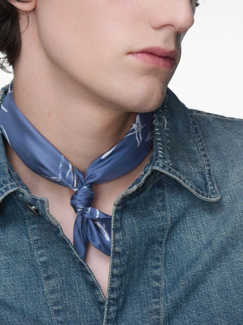 Maison Margiela Silk Scarf With Handwritten-Style Detailing