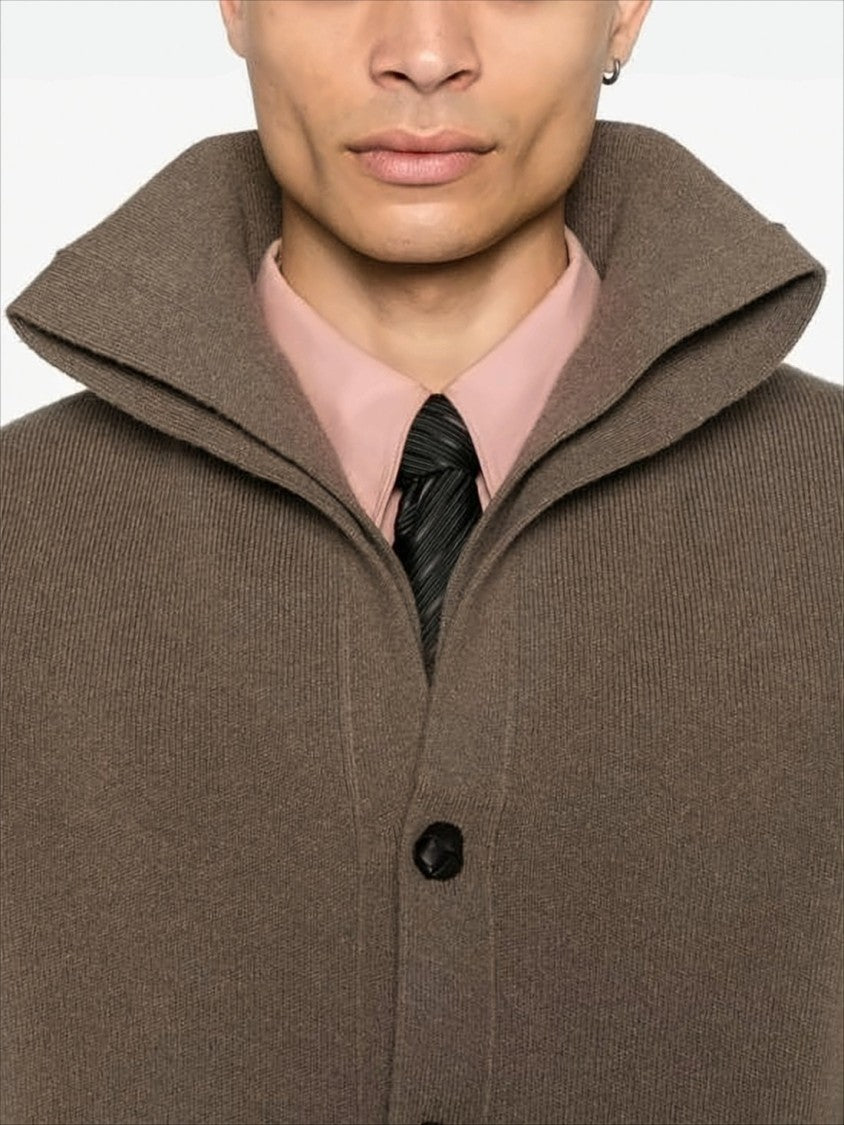 Bottega Veneta Relaxed Fit Brown Wool Cardigan