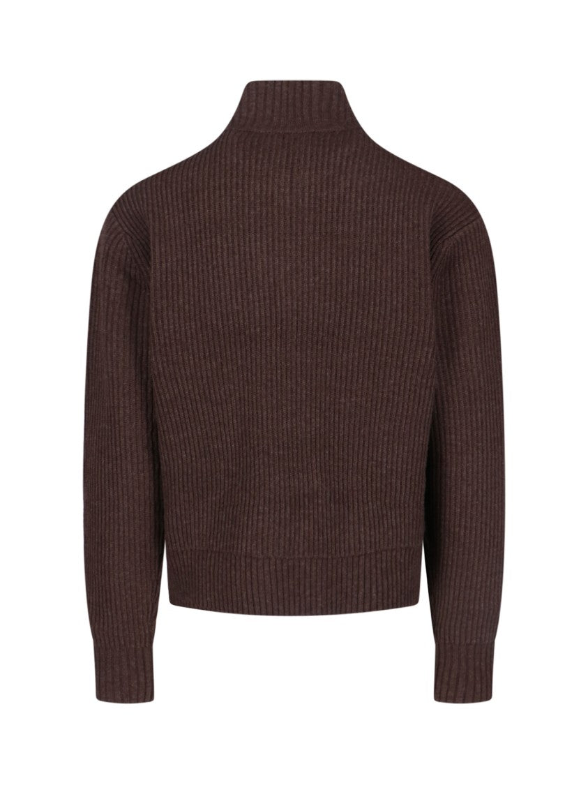 Berner Kuhl Brown Full Zip Wool Sweater