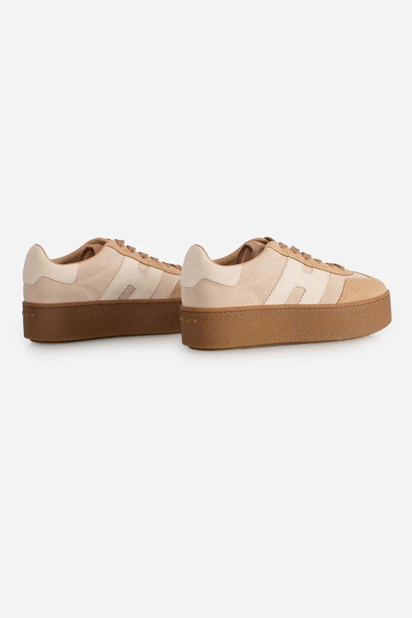 Hogan Lace-Up Sneakers In Soft Calf Leather