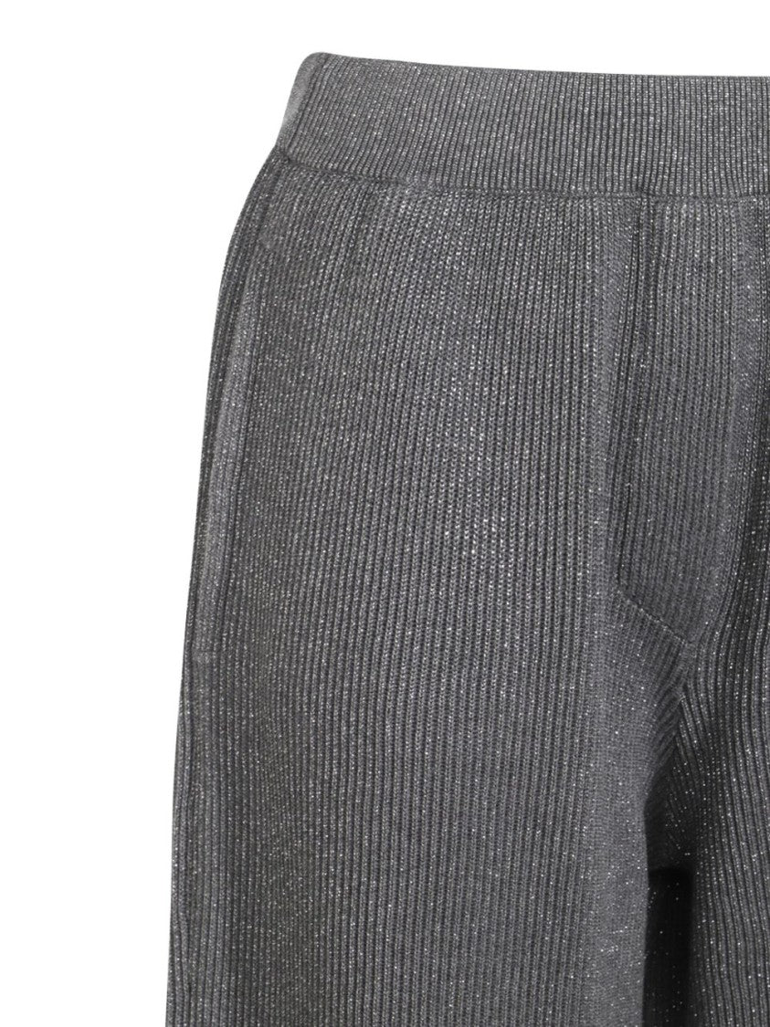 Brunello Cucinelli High-Waisted Straight-Leg Trousers With Textured Finish