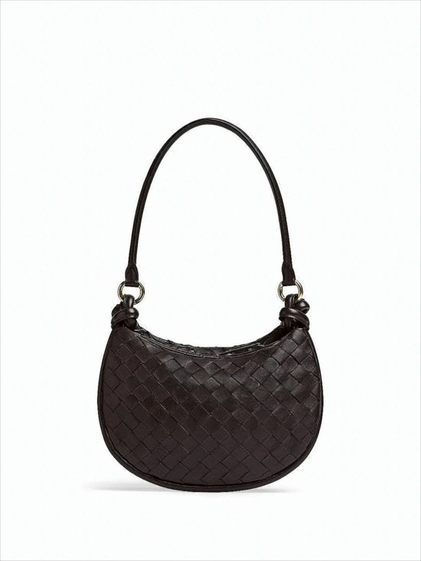 Bottega Veneta Woven Lambskin Crescent Shoulder Bag