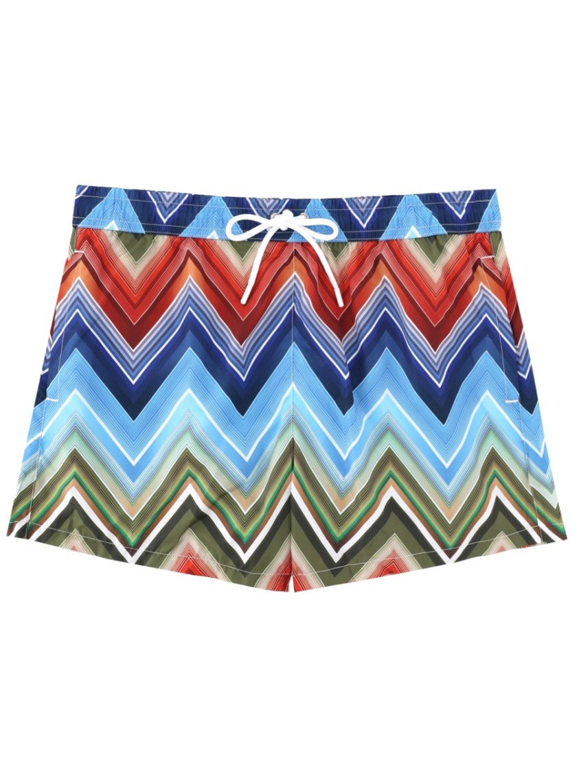 Missoni Vibrant Zigzag Drawstring Back Pocket Shorts