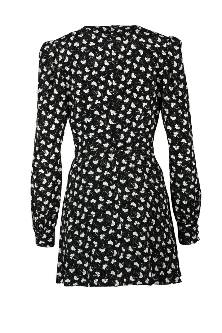 Alessandra Rich Short Silk Dress - Black/White