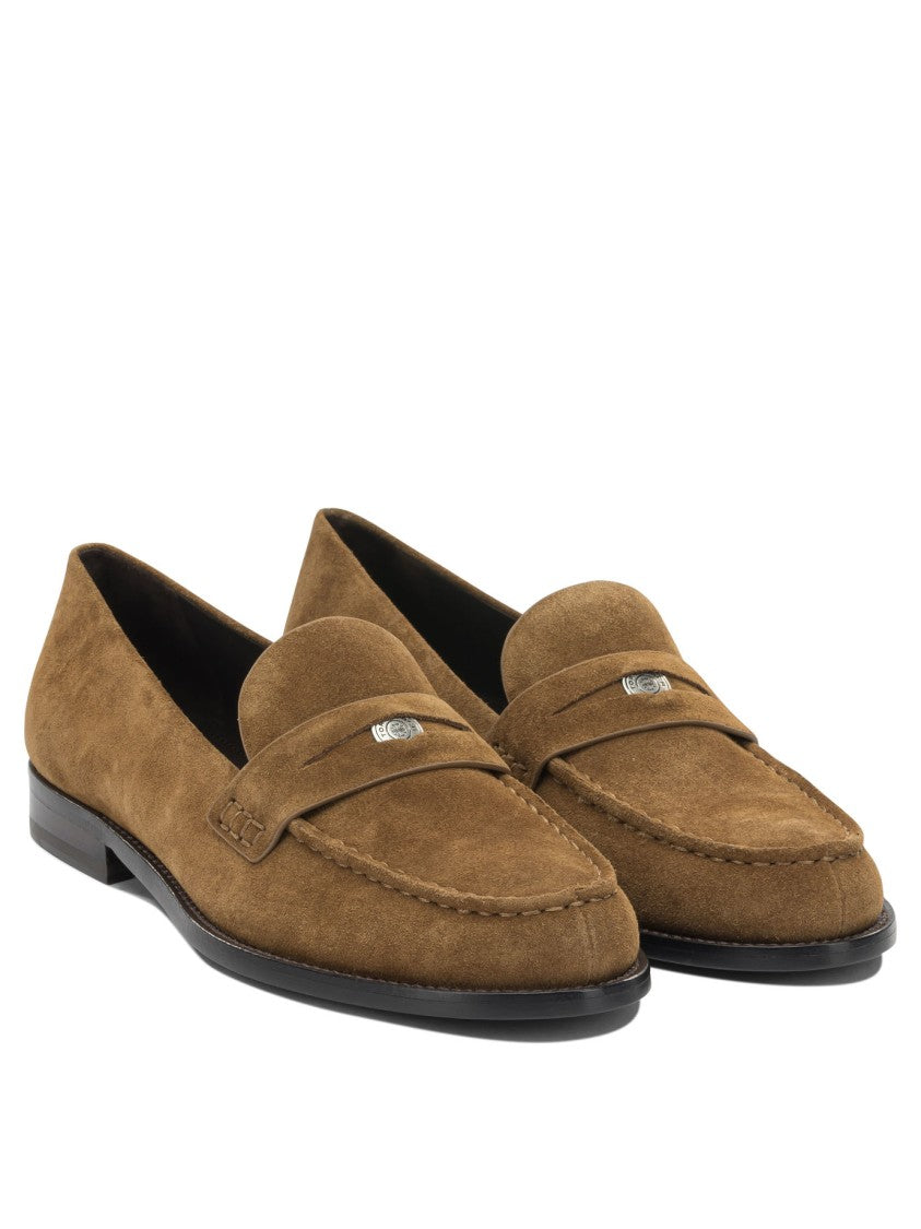 Tory Burch Classic Penny Loafers In Soft Bovine Suede