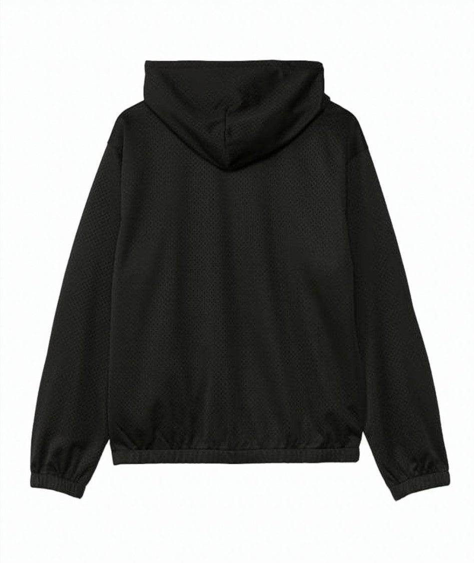 Stussy Textured Polyester Zip-Up Hoodie With Contrasting Logo Detail