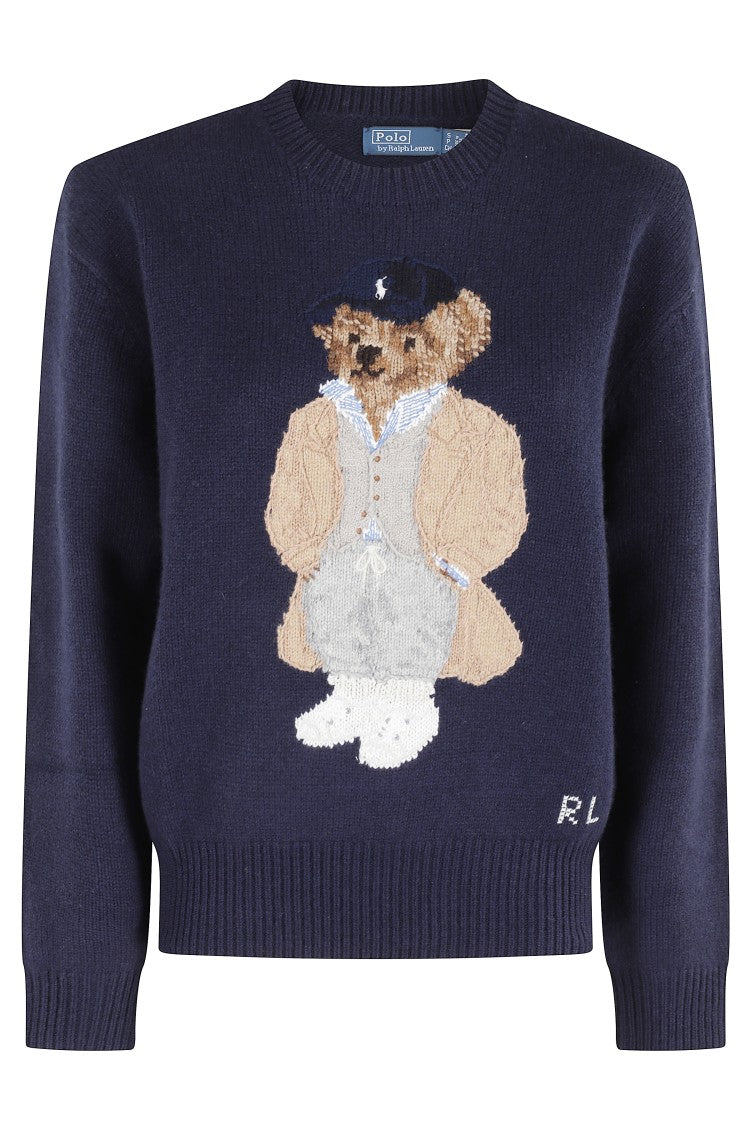 Polo Ralph Lauren Knitted Pullover Sweater With Embroidered Teddy Bear