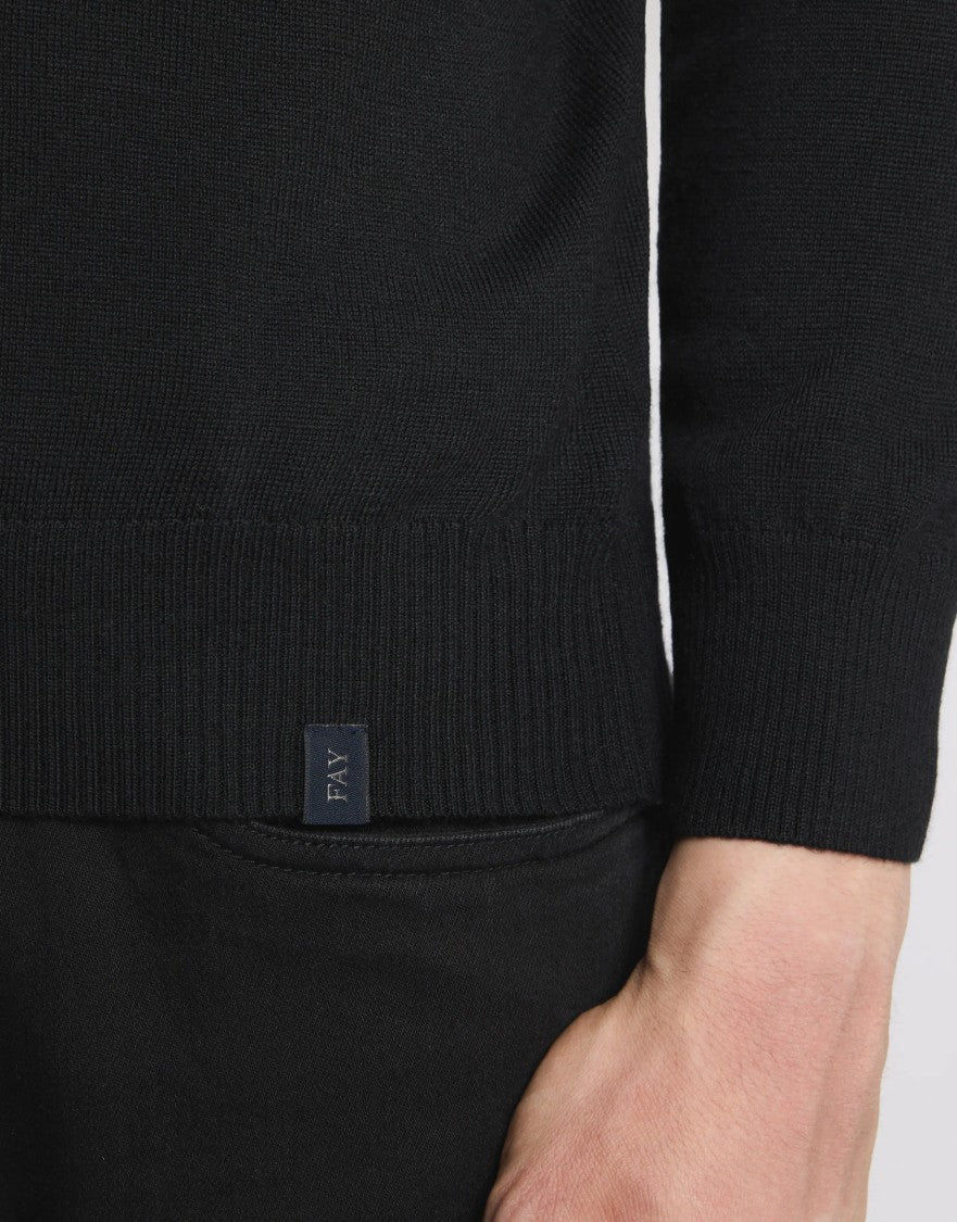 Fay Turtleneck Sweater In Fine Knit Wool