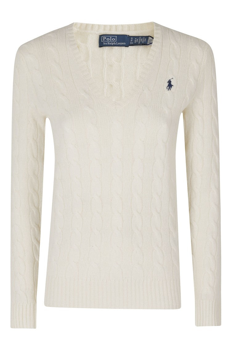 Polo Ralph Lauren Classic Cable Knit V-Neck Pullover Sweater