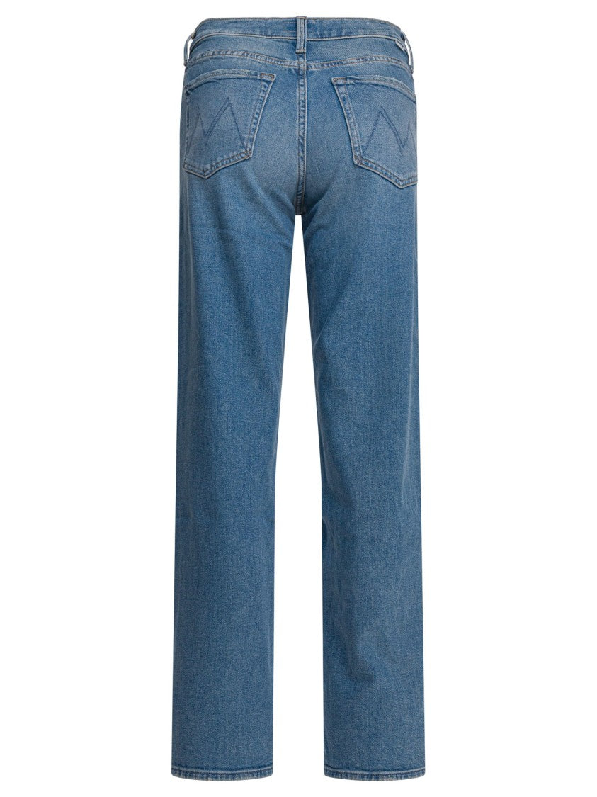 Mother Straight-Leg Jeans With Medium Blue Wash