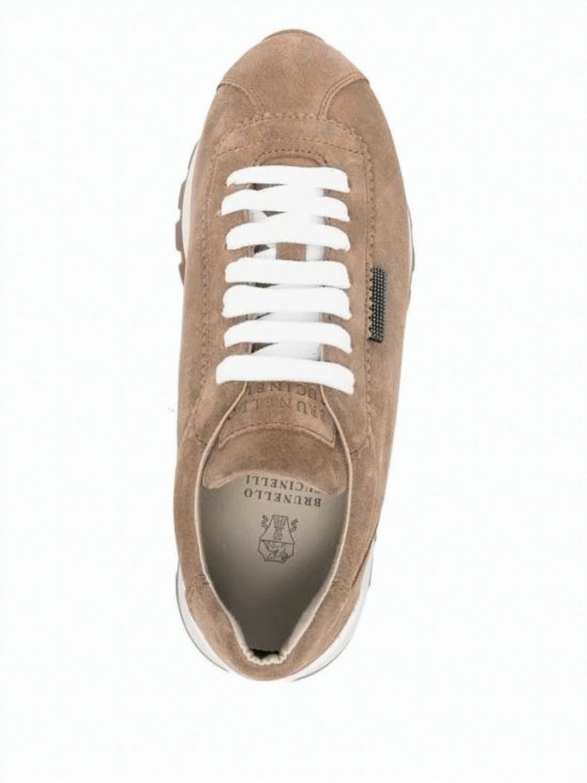Brunello Cucinelli Suede Sneakers With Lace-Up Front