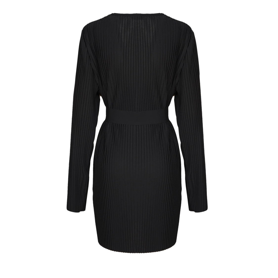 Max Mara Long-Sleeved Black Dress With Deep V-Neckline