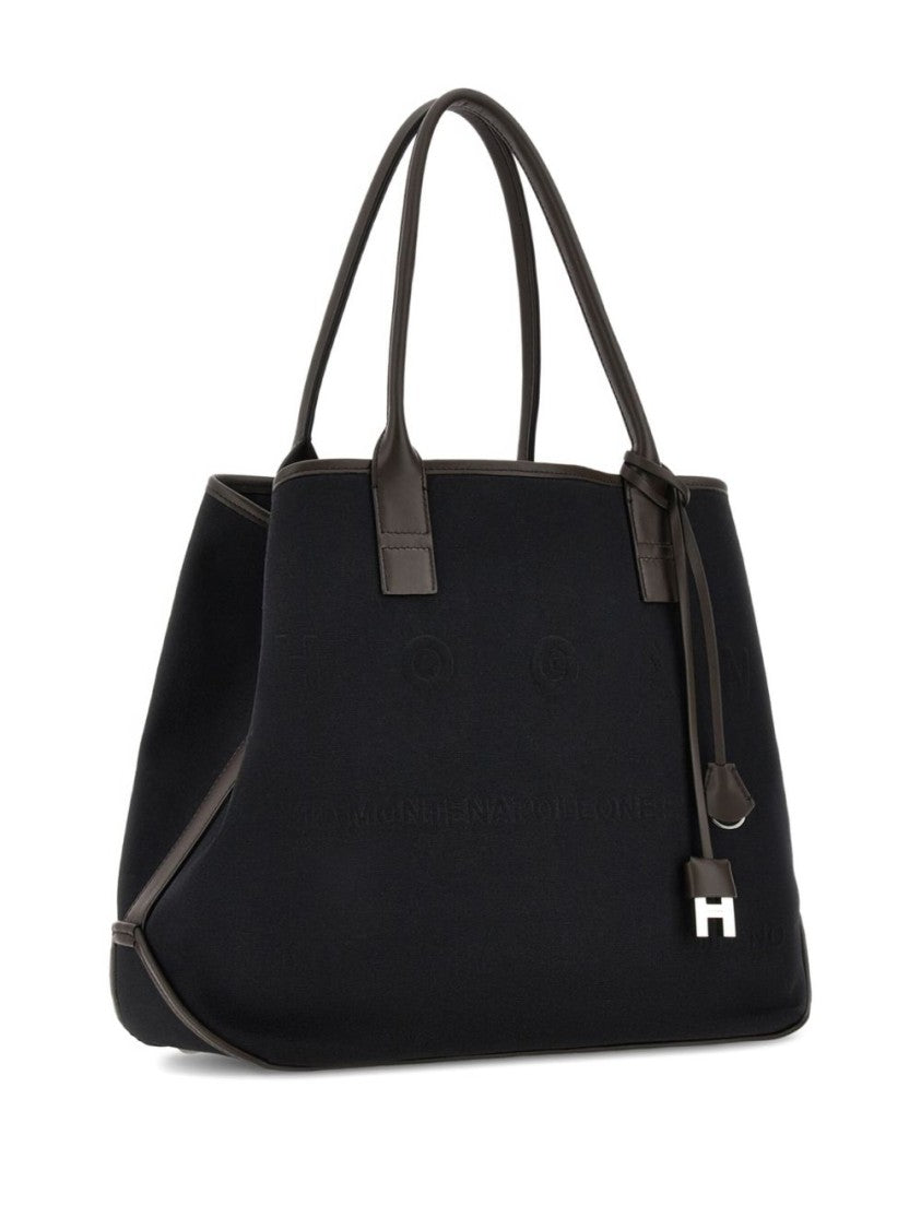 Hogan Structured Hogan Shopper Bag With Calfskin Accents