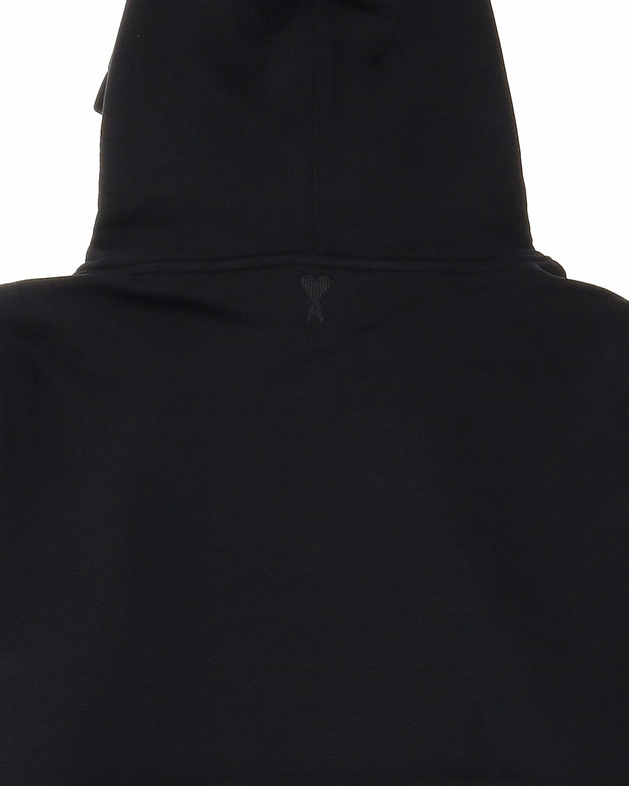 Ami Relaxed-Fit Black Hoodie With Satin Label