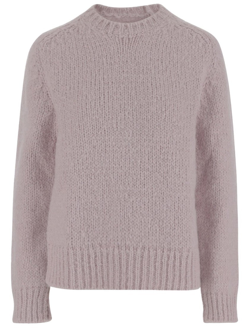 Jil Sander Wool Blend Crew Neck Sweater With Ribbed Details