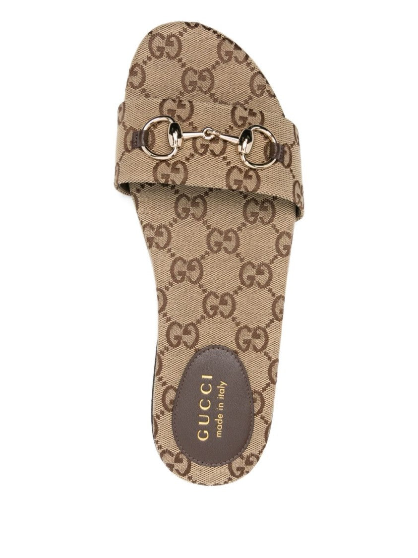 Gucci Beige Canvas Slide Sandal