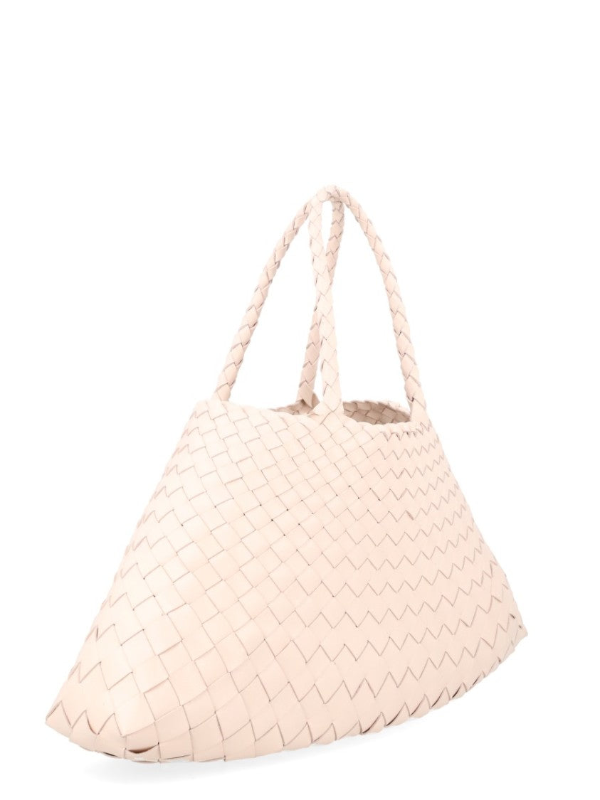 Dragon Diffusion Woven Leather Small Handbag With Braided Handles