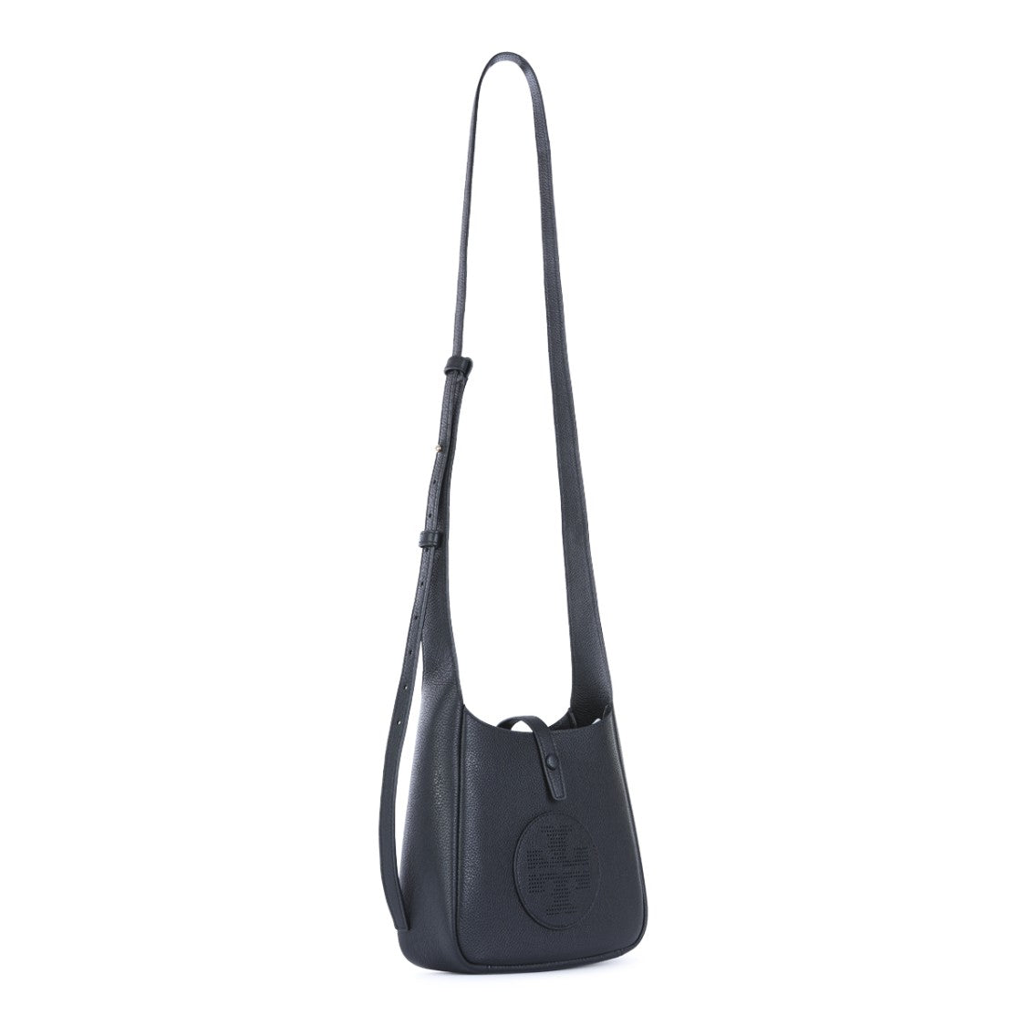 Tory Burch Textured Black Leather Miller Swing Shoulder Bag