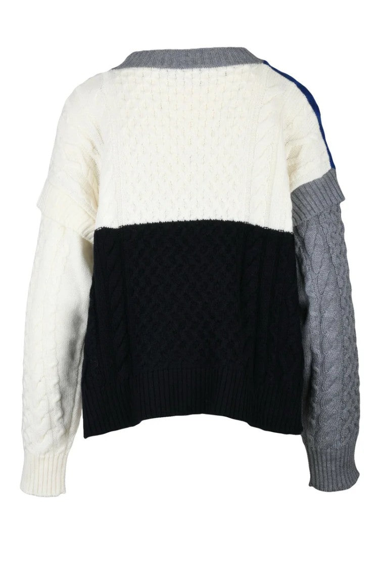 Max Mara Virgin Wool Sweater - Grey/Blue