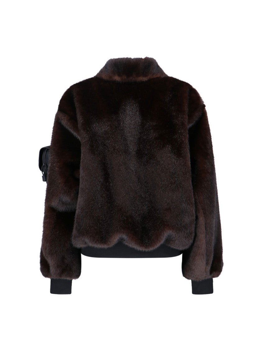 Coperni Eco-Fur Bomber Jacket With Classic Collar