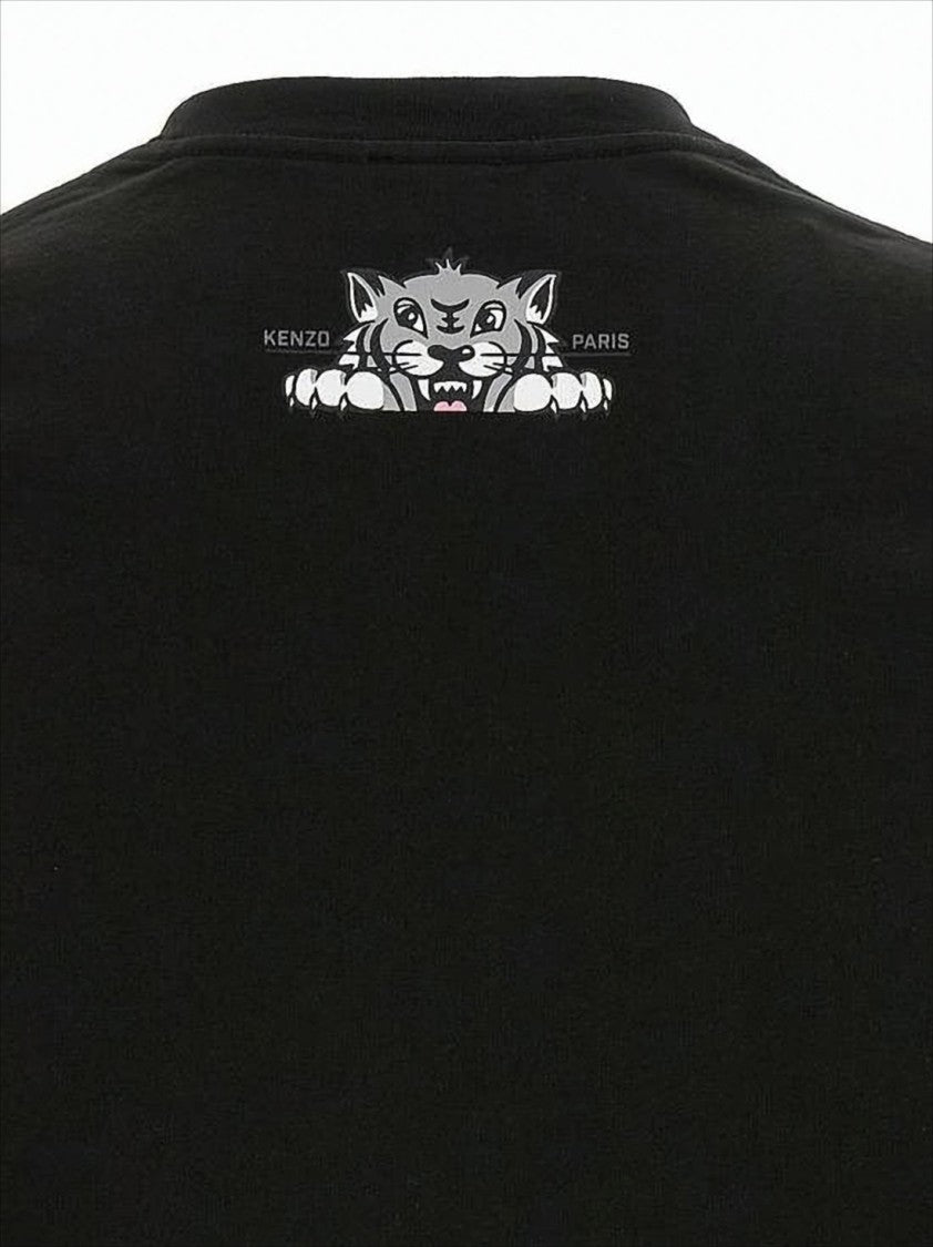 Kenzo Graphic Tiger Face Black T-Shirt With Relaxed Fit