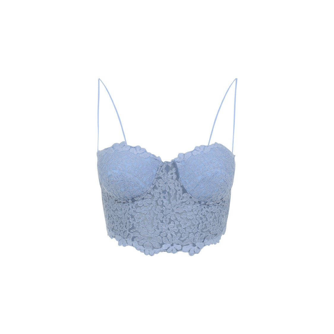 Ermanno Scervino Light Blue Polyester Bustier Top