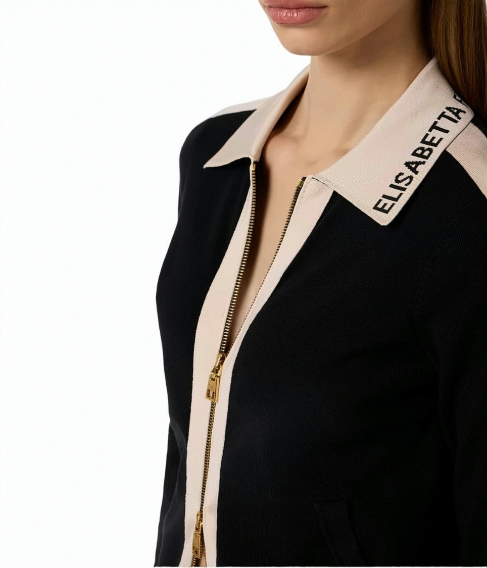Elisabetta Franchi Knitted Viscose Band Jacket