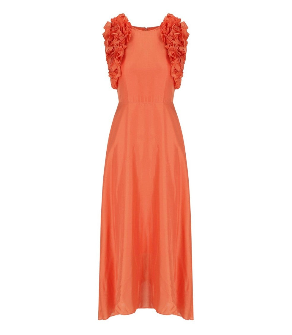 Essentiel Antwerp Hexico Coral Midi Dress